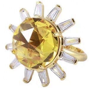 Kate spade ( sale price ) gold cubic zirconia Sunflower Ring